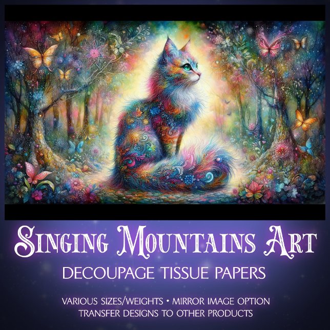 Papel De Seda Fantasy Floral Woodland Wonder Cat Decoupage  (Subido por el creador)