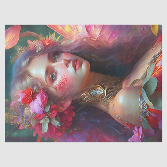 Papel De Seda Fantasy Flower Garden Fairy Decour (Anverso)