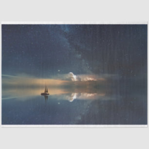 Papel De Seda Fantasy Ocean Night Sky 20x30 Decoupage