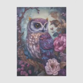 Papel De Seda Fantasy Owl Floral