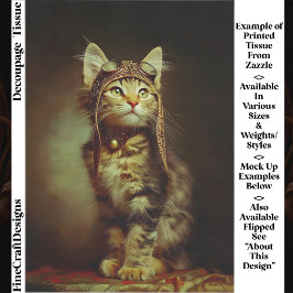 Papel De Seda Fantasy Steampunk Aviator Kitten FB6R Decoupage