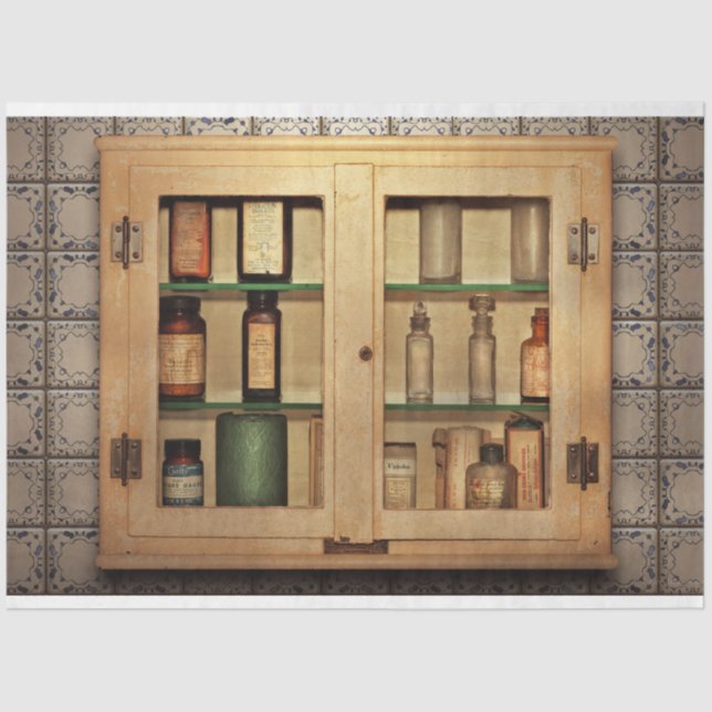 Papel De Seda Farmacia - En el gabinete de medicamentos (Anverso)