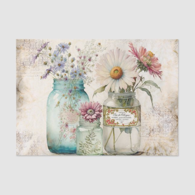 Papel De Seda Farmhouse Mason Jars (Anverso)