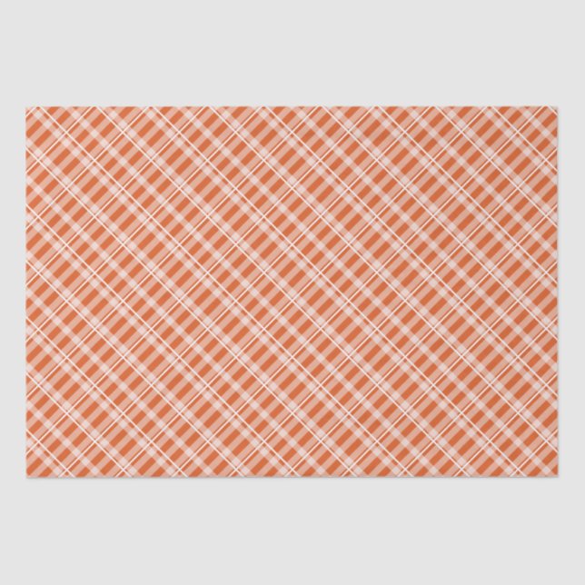 Papel De Seda Farmhouse Warm Naranja Tartan Plaid (Anverso)
