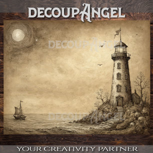 Papel De Seda Faro de Cliffside: Esbozo Náutico - Desnudar