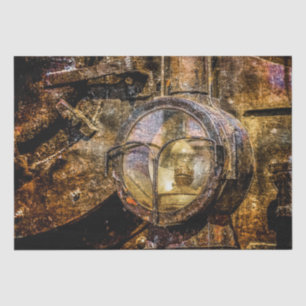 Papel De Seda Faro Del Tren De Vapor Retro