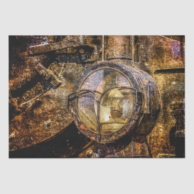 Papel De Seda Faro Del Tren De Vapor Retro (Anverso)