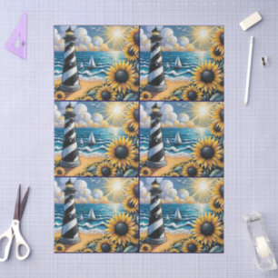 Papel De Seda Faro girasoles Desnudo Náutico