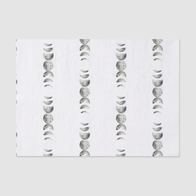 Papel De Seda Fases de la acuarela de la luna (Anverso)