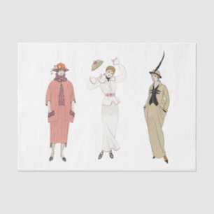 Papel De Seda Fashion Ladies Art Deco Decó Fragmentos II