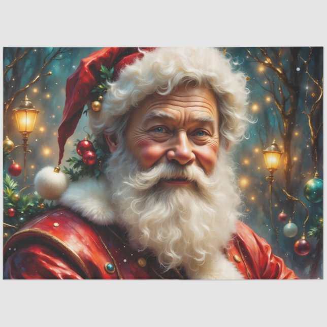 Papel De Seda Father Christmas at the Lamplight Lane Decoupage  (Anverso)