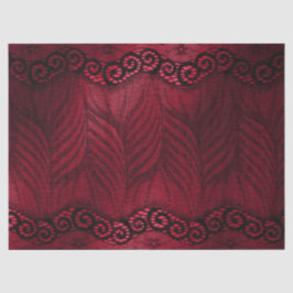 Papel De Seda Faux Black Lace on Red Decoupage