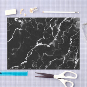 Papel De Seda Faux Black Marble Texble Look