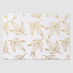Papel De Seda Faux Gold Navidades botánicos