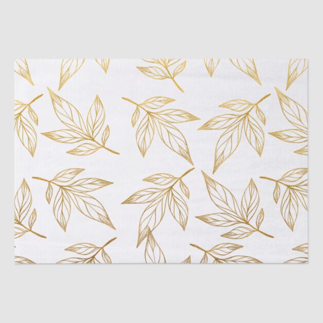 Papel De Seda Faux Gold Navidades botánicos (Anverso)