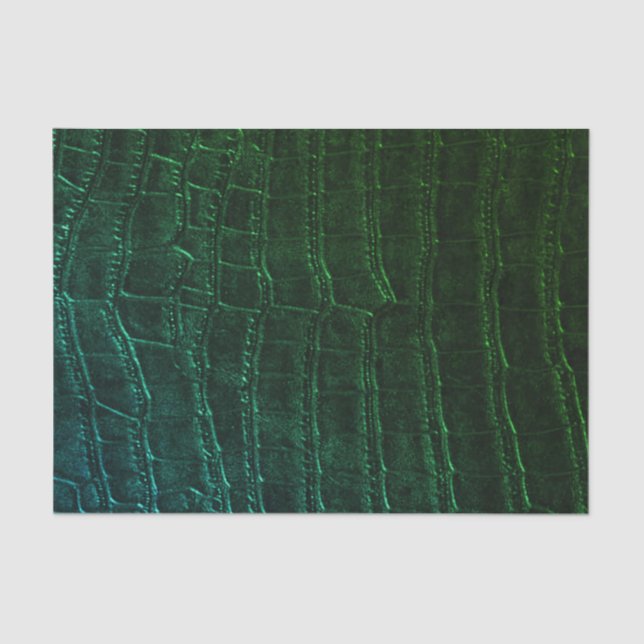 Papel De Seda Faux Green Alligator Leather Textil Animal (Anverso)
