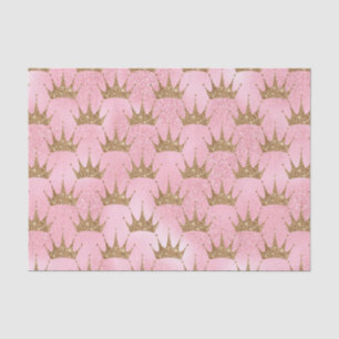 Papel De Seda Faux purpurina Princess golden crown tejido fiesta