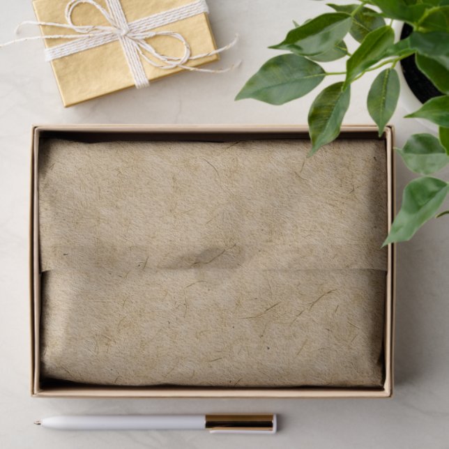 Papel De Seda Faux Rustic Tan Kraft Paper Look (Regalo )