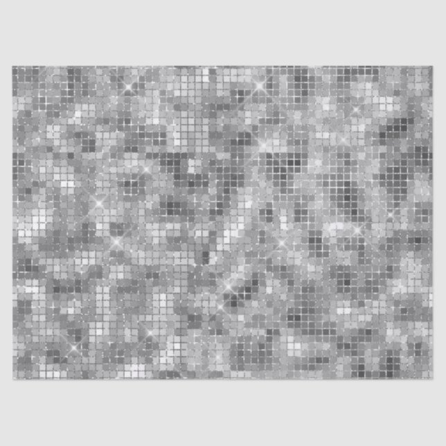 Papel De Seda Faux Silver Sparkle Disco Ball (Anverso)