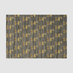 Papel De Seda Faux Wood, Faux Gold 14th (decimocuarto) Event