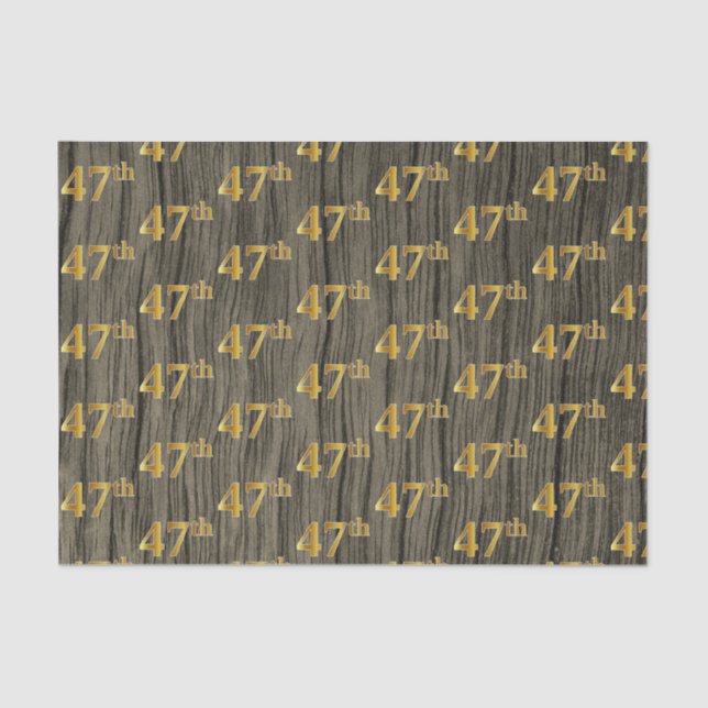 Papel De Seda Faux Wood, Faux Gold 47th (47º) Event (Anverso)