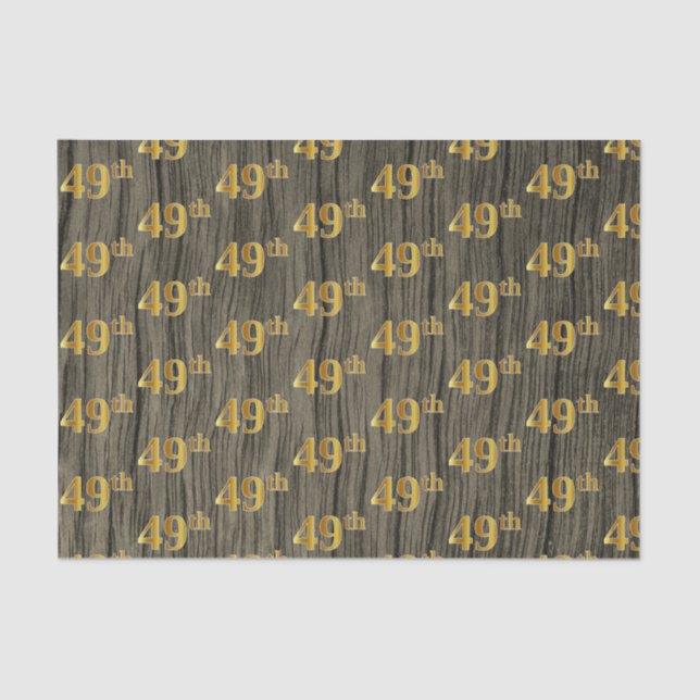 Papel De Seda Faux Wood, Faux Gold 49th (49th) Event (Anverso)