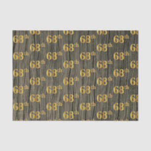 Papel De Seda Faux Wood, Faux Gold 68th (Sesenta Y Octavo) Event