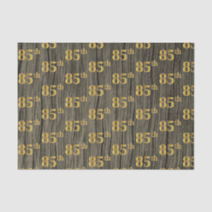 Papel De Seda Faux Wood, Faux Gold 85th (Ochenta y Quinto) Event