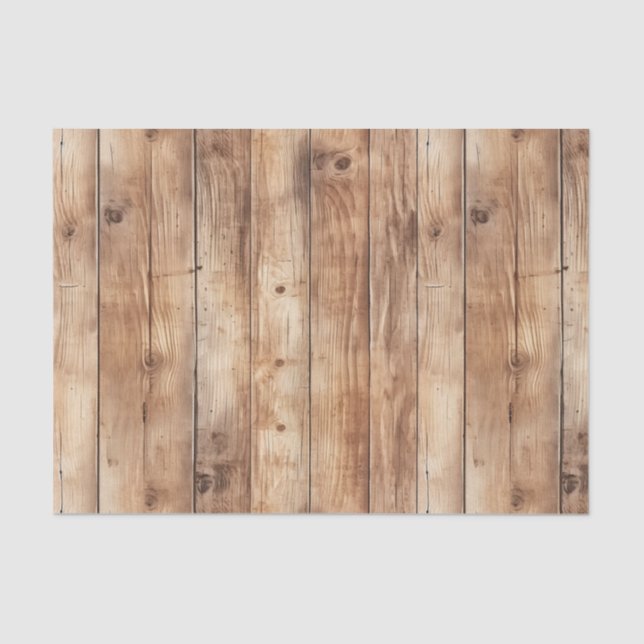 Papel De Seda Faux Wood Western Cowboy Cowgirl Birday (Anverso)
