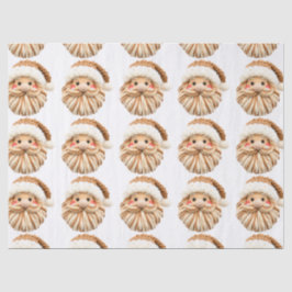 Papel De Seda Faux Yarn Notch-Hook Santa Face Christmas Wrapping