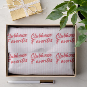 Papel De Seda Favoritos del Clubhouse   Tipografía Rosa y Roja