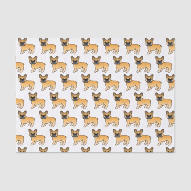 Papel De Seda Fawn Bulldog francés lindo dibujo animado de perro (Anverso)
