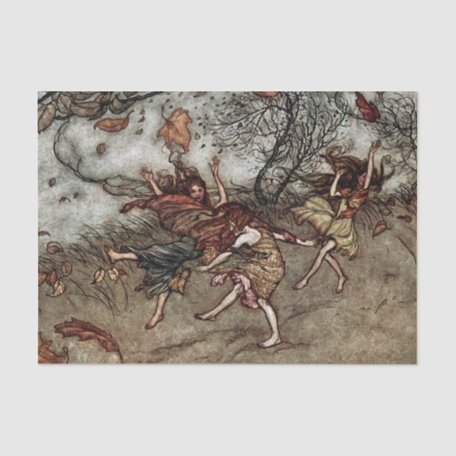 Papel De Seda "Fe del otoño" por Arthur Rackham (Anverso)