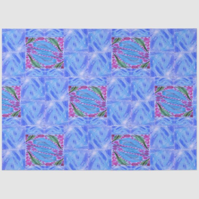 Papel De Seda Feather blue paper (Anverso)