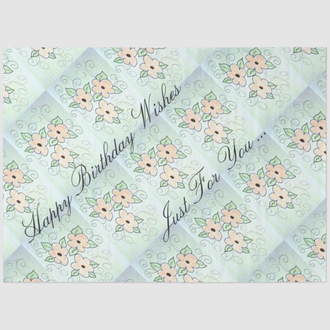 Papel De Seda Felices deseos de cumpleaños (Anverso)