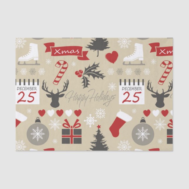 Papel De Seda Felices Fiestas (Anverso)