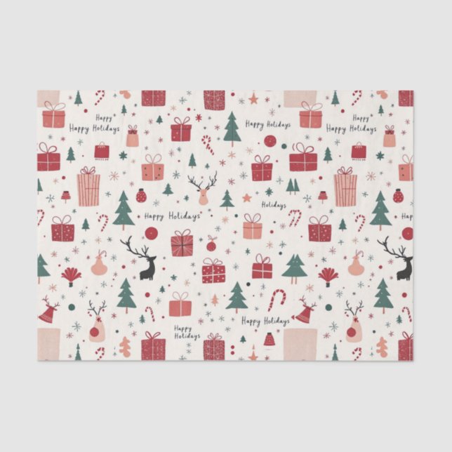 Papel De Seda Felices Fiestas (Anverso)