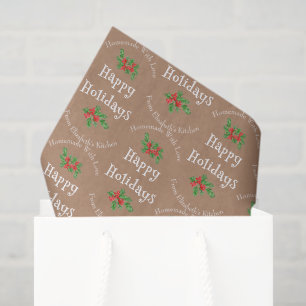 Papel De Seda Felices Fiestas Baking Gift Brown Editable