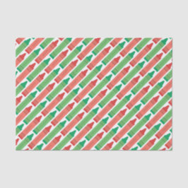 Papel De Seda Felices Fiestas Crayones Rojos y Verdes