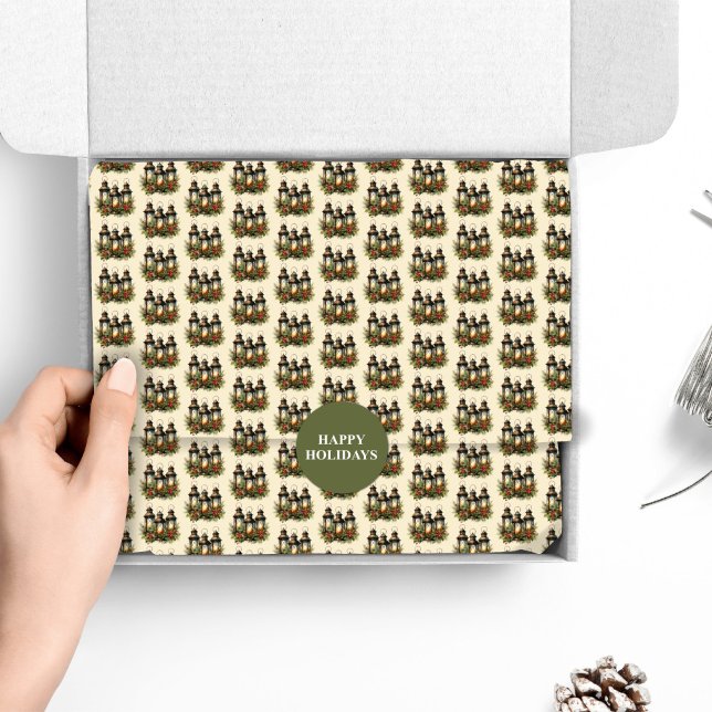 Papel De Seda Felices Fiestas Linternas de Invierno (Subido por el creador)