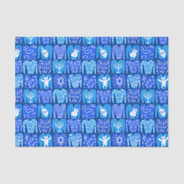 Papel De Seda Felices Fiestas Regalo de suéter de Hannukah (Anverso)