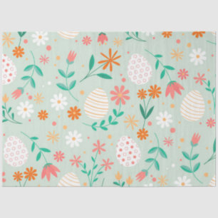 Papel De Seda Felices Flores de Huevo de Pascua