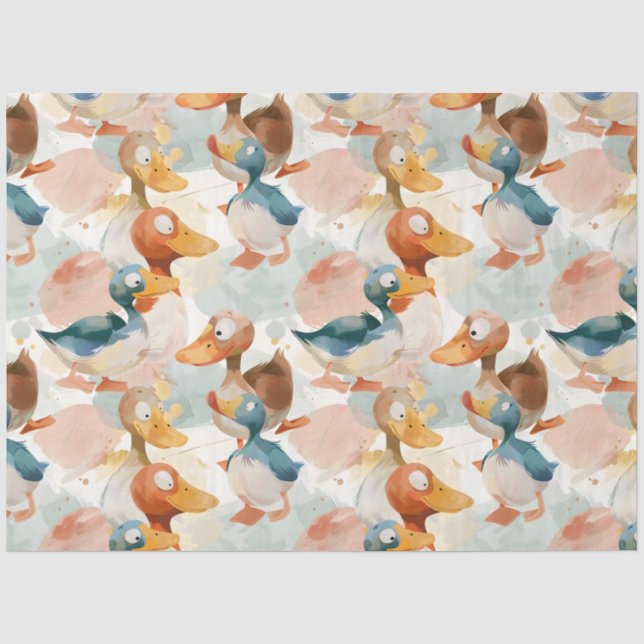 Papel De Seda Felices Patos Quacky (Anverso)
