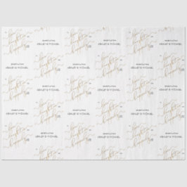 Papel De Seda Felicidad Eterna Caligrafía de Compromiso Dorado