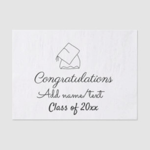 Papel De Seda Felicidades graduación agregar nombre texto año cl