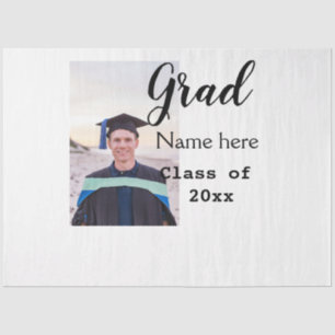 Papel De Seda felicitación por foto de graduado añada tu nombre