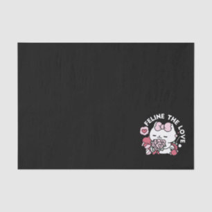 Papel De Seda Feline el amor - lindo diseño de gato de San Valen