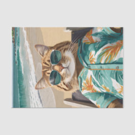 Papel De Seda Felix relajándose, Maine Coon en la playa