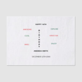 Papel De Seda Feliz 18º cumpleaños, lindo e increíble