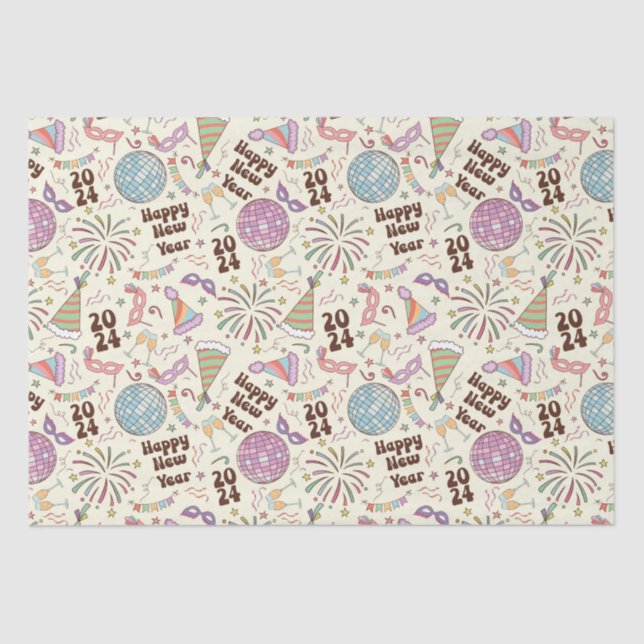 Papel De Seda Feliz Año Nuevo 2024 (Anverso)